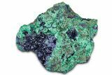 Sparkling Azurite Crystals with Fibrous Malachite - China #350804-1